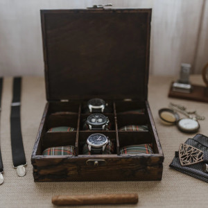 Pudełko na zegarki, bransoletki i łańcuszki, Drewniane na zegarki, bransoletki i łańcuszki