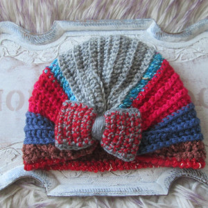 Nowa czapka handmade*Typu Turban Alladynka*Z anilany*