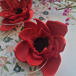 Kolczyk maki leciutkie