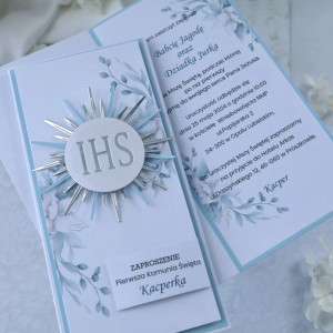 Zaproszenie na Pierwszą Komunię Świętą dla chłopca