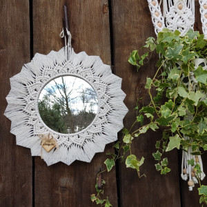 Zestaw Boho kwietnik oraz mandala z lusterkiem