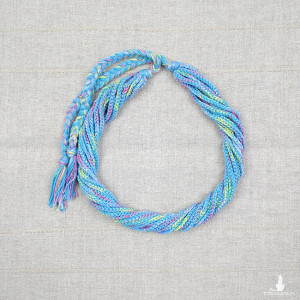 5928 kolorowy, włóczkowy naszyjnik; melanż