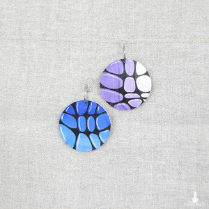 6487 kolorowe, niepowtarzalne, duże, dwustronne kolczyki; 4 w 1;