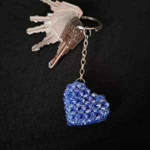 Niebieski Brelok w Kształcie Serca - Zawieszka do kluczy, torebki, plecaka - Idealny prezent na Walentynki