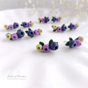 Kolczyki z trzema jagódkami