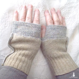 ocieplacze na ręce, mitenki rękawiczki, wełniane mitenki, beżowe mitenki z wełny, ciepłe mitenki brązowe, prezent dla dziewczyny, prezent dla kobiety