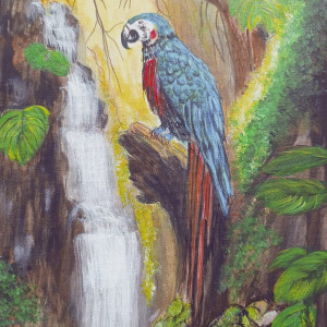 OBRAZ RĘCZNIE MALOWANY AKRYLOWY "PRZYSIĄŚĆ BEZWOLNIE" - 30x24cm