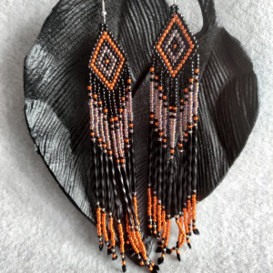 Indiańskie kolczyki z frędzlami