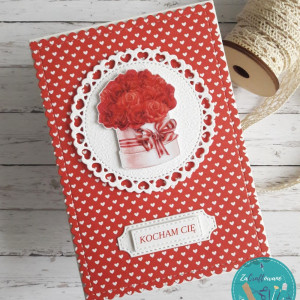 Kartka na walentynki z flower boxem 2