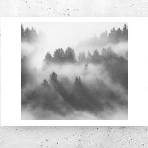 czarno biały plakat na ścianę, skandynawski plakat A4, biało czarny plakat z pejzażem, szary plakat do domu, pejzaż plakat 21x30