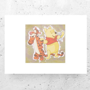 bajkowy plakat A4, kolorowy plakat dla dzieci, Kubuś Puchatek plakat 21x30, plakat z Kubusiem Puchatkiem, fajny plakat do dziecięcego pokoju, miś plakat na ścianę, obrazek z Puchatkiem