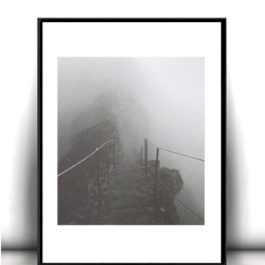 czarno biały plakat na ścianę, skandynawski plakat A4, biało czarny plakat z pejzażem, szary plakat do domu, pejzaż plakat 21x30