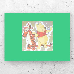 bajkowy plakat A4, kolorowy plakat dla dzieci, Kubuś Puchatek plakat 21x30, plakat z Kubusiem Puchatkiem, fajny plakat do dziecięcego pokoju, miś plakat na ścianę, obrazek z Puchatkiem