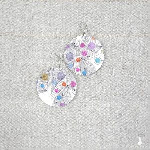 6509 kolorowe, niepowtarzalne, duże, dwustronne kolczyki; 4 w 1;