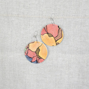 6504 kolorowe, niepowtarzalne, duże, dwustronne kolczyki; 4 w 1;