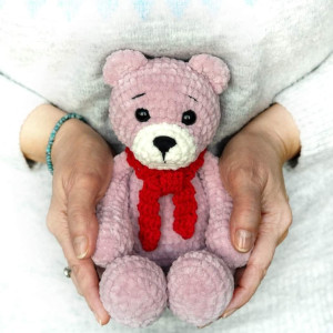 Szydełkowy miś pluszowy, mięciutki, niezwykle przyjemny