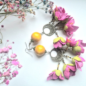 Kolczyki boho kwiaty