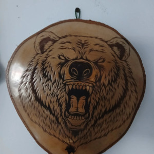 Podstawka z plastra brzozy pod talerz lub zawieszka