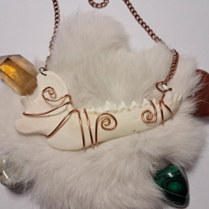 naszyjnik z żuchwy jenota i drutu