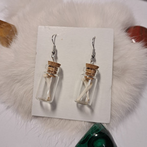 kolczyki buteleczki z miednicą szczura