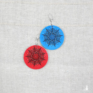 6481 kolorowe, niepowtarzalne, duże, dwustronne kolczyki; 4 w 1;