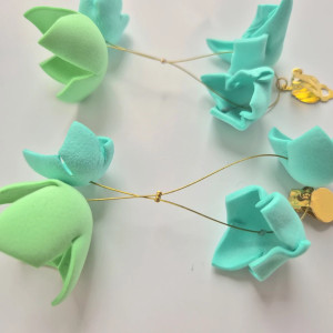 klipsy turkusowe kwiaty leciutkie