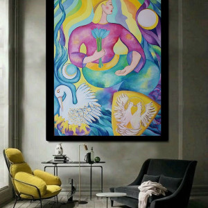 duży obraz ręcznie malowany cesarzowa