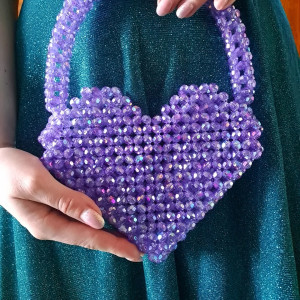 Fioletowa Torebka w Kształcie Serca