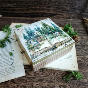 Pudełko na drobiazgi - książka z bajkowym lasem