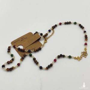 Naszyjnik / Tygrysie oko / mix kolorów