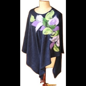 poncho z dzianiny wełnianej ludowe