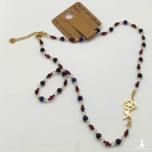 Naszyjnik / Tygrysie oko / rubin