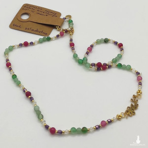 Naszyjnik / turmalin / awenturyn / agat