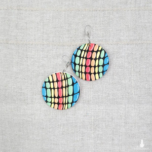 6496 kolorowe, niepowtarzalne, duże, dwustronne kolczyki; 4 w 1; tęczowe kolczyki