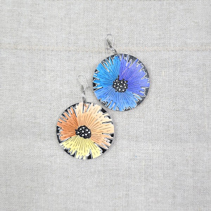 6486 kolorowe, niepowtarzalne, duże, dwustronne kolczyki; 4 w 1;