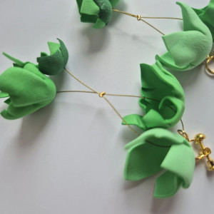klipsy zielone kwiaty leciutkie