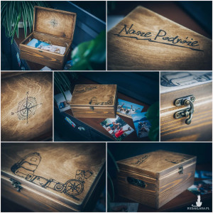 Pudełko / Skrzynka na zdjęcia lub pamiątki - Nasze Podróże - Grawer