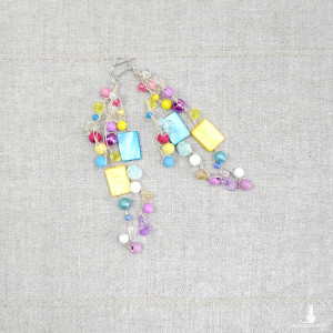6250 kolorowe, długie kolczyki