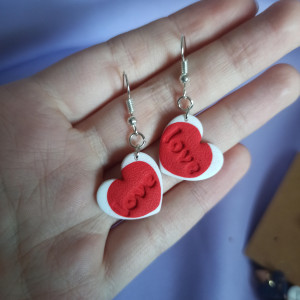 Kolczyki z gliny polimerowej serca
