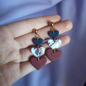 Kolczyki z gliny polimerowej serca