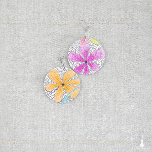 6587 kolorowe, niepowtarzalne, duże, dwustronne kolczyki; 4 w 1;