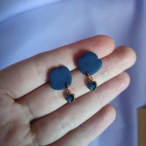 Kolczyki z gliny polimerowej z diamencikiem