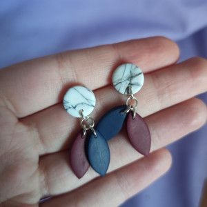 Kolczyki z gliny polimerowej listki