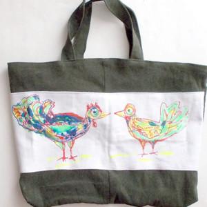 etno torba na zakupy, boho torba A4, eko torba, mocna torba w stylu folk, ptaszki torba, folkowa torba, etniczna torba, shopperka, szoperka z ptaszkami