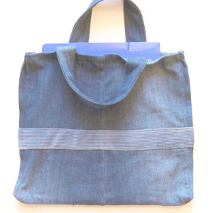 mocna torba na zakupy, dżinsowa szoperka A4, niebieska shopperka, dżinsowa torba zakupowa, eko torba z dżinsu, granatowa torba na zakupy