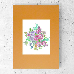 retro plakat A4, kwiatki plakat do domu, boho plakat 21x30, bukiet obrazek na ścianę, kwiaty plakat A4, mały plakat w stylu vintage, botaniczny plakat do przedpokoju, plakat do kuchni, poster