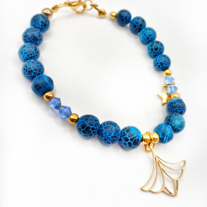 Elegancka Bransoletka z Agatu Trawionego i Stali Nierdzewnej – Subtelny Akcent Natury