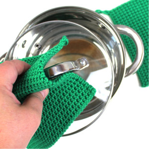 Łapki kuchenne na szydełku Zielone jednokolorowe kpl. 2 szt