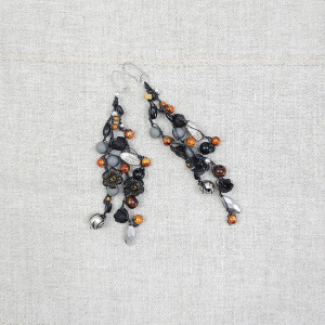 6257 długie, czarne, szare, srebrne, brązowe kolczyki