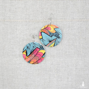 6470 kolorowe, niepowtarzalne, duże, dwustronne kolczyki; 4 w 1;